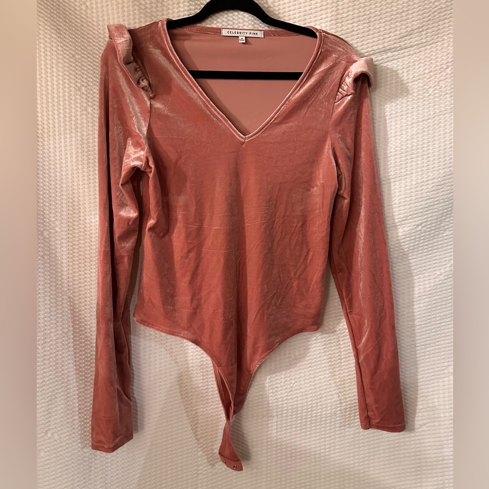Celebrity Pink Velvet Body Suit